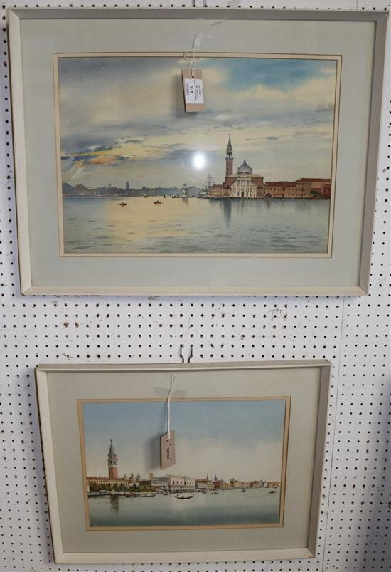 John Hobson Nicholson (1911-1988), two watercolours, Venetian scenes(-)